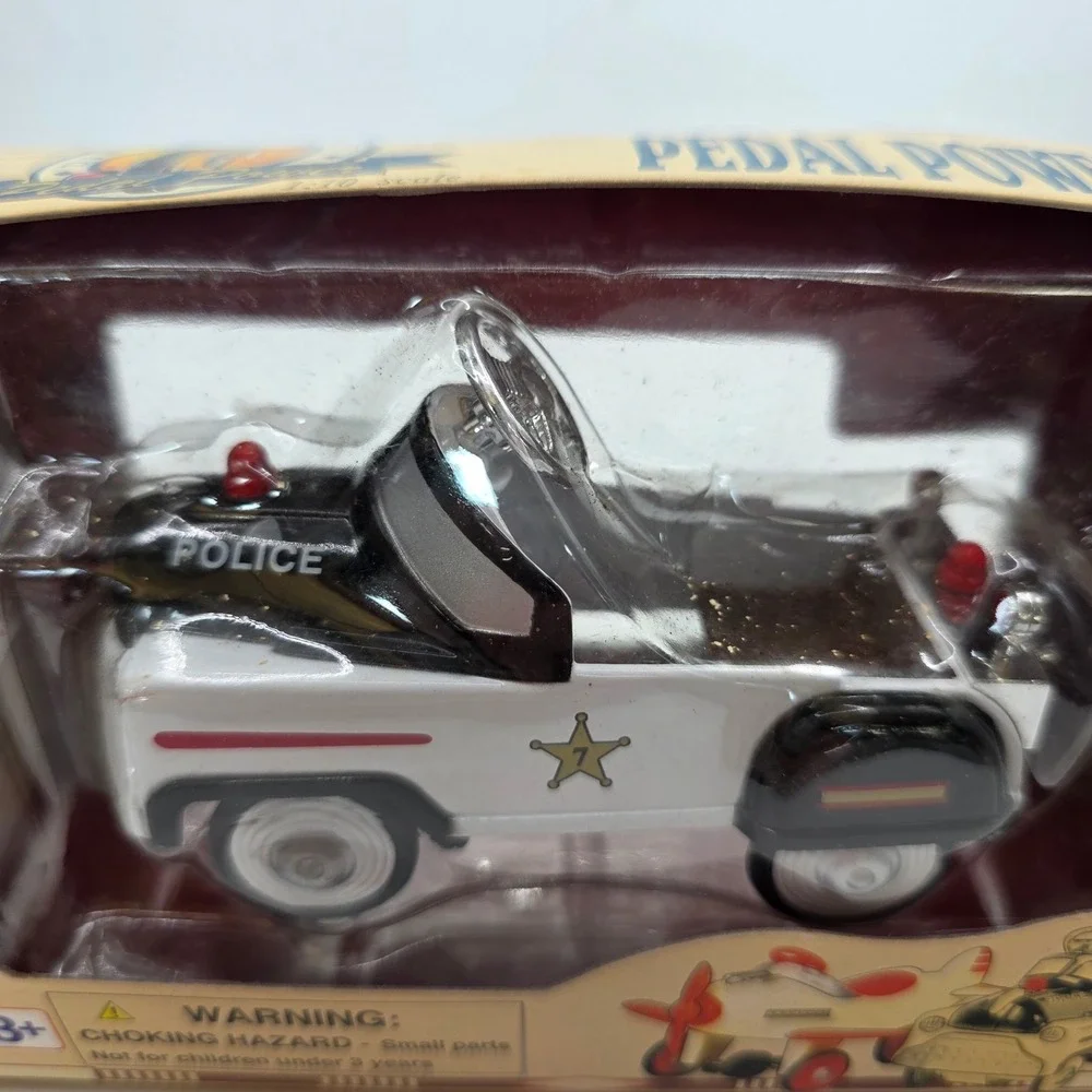 Golden Wheel Pedal Power Police Pedal Car 1:10 Diecast Model #43401 Boxed
